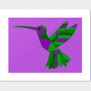 Amethyst & Emerald Hummingbird Posters and Art